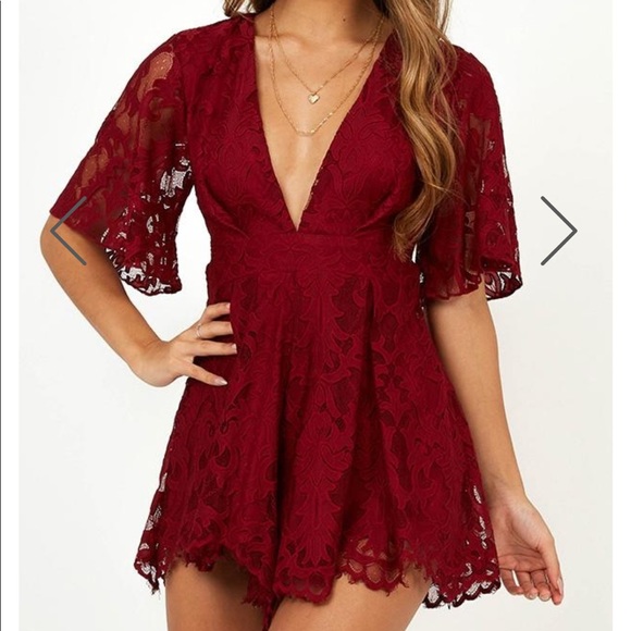 Showpo. Red Lace Romper NWT - Picture 2 of 8